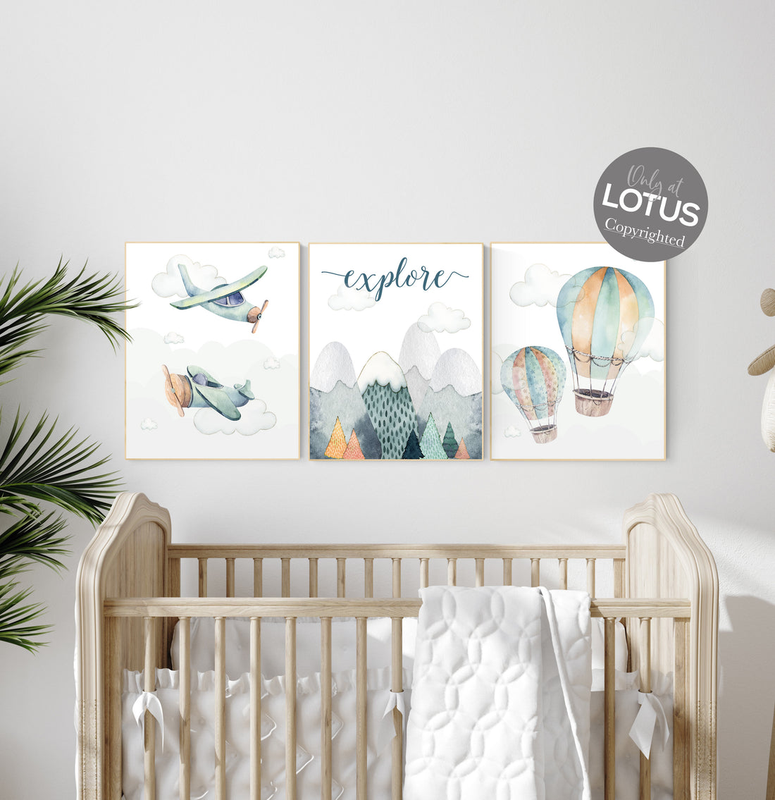 Nursery decor boy mountain, adventure nursery, travel theme nursery, gender neutral