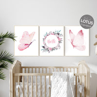 Nursery decor girl butterflies, Butterfly Nursery Art, pink nursery