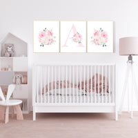 Nursery decor girl pink, nursery decor flower, nursery decor girl floral, flower nursery