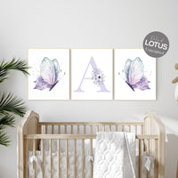 Butterfly nursery, purple mint, Butterfly Nursery Art, Butterfly prints for nursery