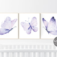 Nursery decor girl butterfly, nursery decor purple, nursery decor girl lilac