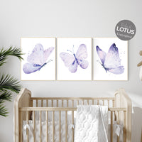 Nursery decor girl butterfly, nursery decor purple, nursery decor girl lilac