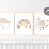 Nursery decor rainbow, neutral Rainbow Wall Art, rainbow Print Set, gender neutral