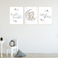 Gray nursery, gender neutral, grey, bunny, rabbit, Twinkle twinkle little star, neutral nursery