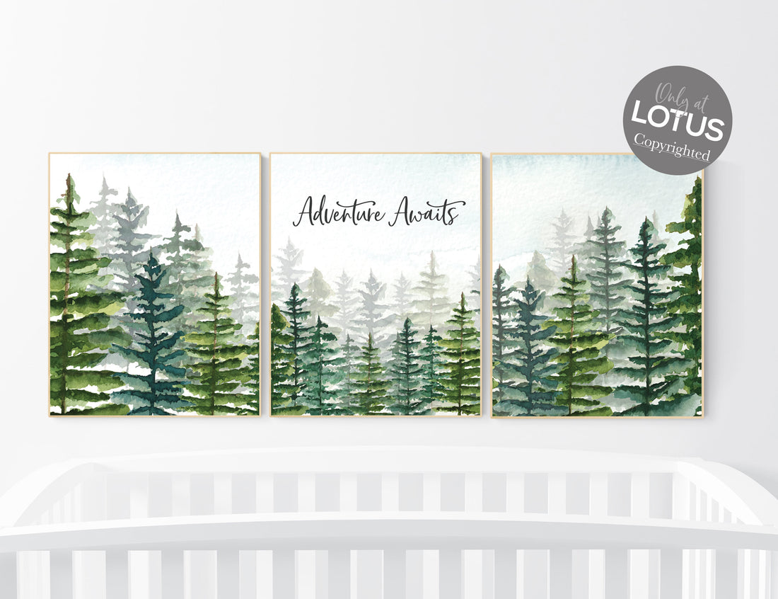 Nursery decor boy mountain, woodland nursery, adventure theme nursery, woodland, gender neutral