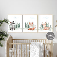 Nursery decor woodland, Woodland Nursery Wall Art, Woodland Print Set