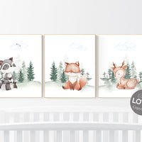 Nursery decor woodland, Woodland Nursery Wall Art, Woodland Print Set