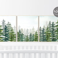 Woodland nursery, gender neutral, forest nursery, green nursery, woodland prints