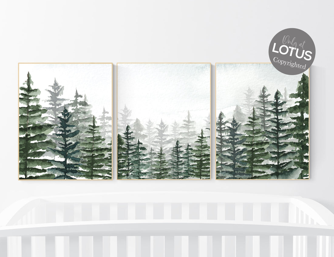 Nursery decor boy mountain, woodland nursery, sage green, adventure theme nursery