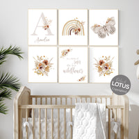 Butterfly nursery, Boho Nursery, Wildflower Nursery Decor, Floral Nursery, Girl Nursery Decor