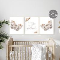 Boho Nursery, Wildflower Nursery Decor, butterfly nursery, Floral Nursery, Girl Nursery Decor