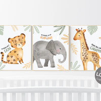 Safari nursery decor, nursery wall art animals, safari nursery prints, Boho Nursery Prints