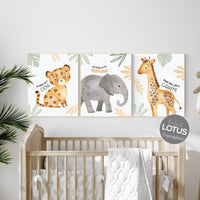 Safari nursery decor, nursery wall art animals, safari nursery prints, Boho Nursery Prints