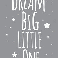 Dream big little one gray print, nursery print, baby's nursery room decor, kid's room, toddler's room, gray, grey clouds, set of 2 prints