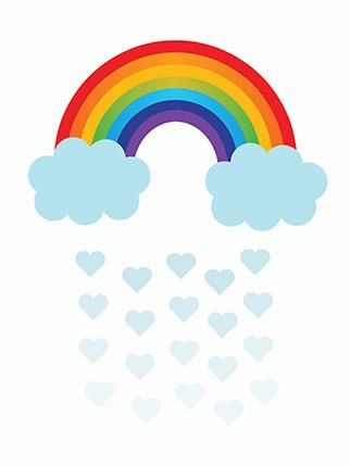 Nursery prints girl rainbow, rainbow nursery decor, gender neutral nursery decor, neutral nursery prints, cloud and raindrop, rainbow