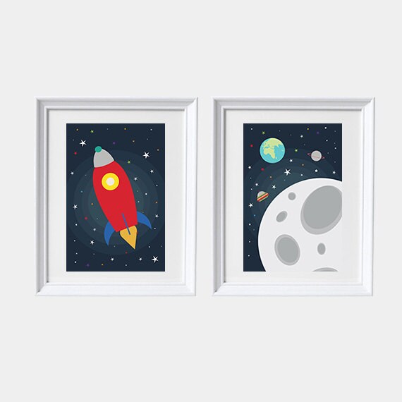 Space nursery decor, nursery decor boy space, nursery prints boy, boys room decor, space nursery, space prints, planets, boys room decor