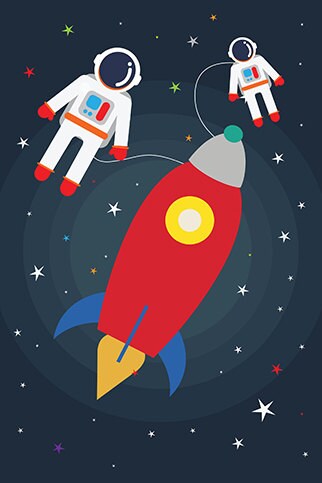 Space Theme Nursery Boys Rocket Ship Nursery Wall Art Playroom, Bedding Nursery Prints Set 2 Prints, Nursery space theme, space nursery art