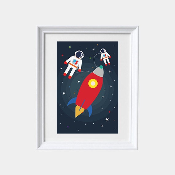 Nursery decor boy space, space themed nursery, navy nursery, Space nursery wall art, boys nursery ideas, planets, rocket, moon, astronauts