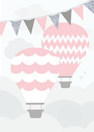 Hot Air Balloon nursery, baby girl nursery, set of 2, pink nursery, nursery wall art, baby girl gift, baby girl baby shower, nursery decor