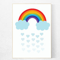 Nursery prints girl rainbow, rainbow nursery decor, gender neutral nursery decor, neutral nursery prints, cloud and raindrop, rainbow