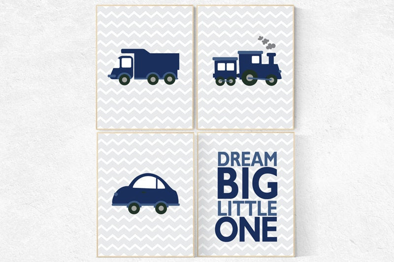 Nursery decor boys car, car nursery, vehicles, dream big little one, navy nursery, transportation, boy nursery ideas, car nursery, cars