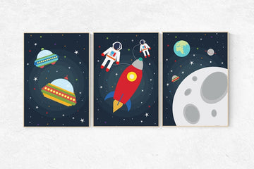 Space nursery decor, outer space nursery wall art, nursery set, space themed nursery, kids room decor, nursery prints, baby boy nursery