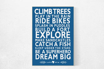 Baby Boy Nursery Art Print, Boy Rules Sign, Blue Nursery Wall Art, baby boy rules, boys nursery prints, boys room wall art, playroom decor
