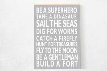 Baby Boy Nursery Art Print, Boy Rules Sign, Gray White Nursery Wall Art, baby boy rules, nursery prints, Boys Nursery Prints Boys Room Decor