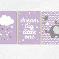 Nursery decor girl purple, Purple nursery decor, dream Big little one, nursery decor girl, purple gray, lavender nursery, lilac nursery