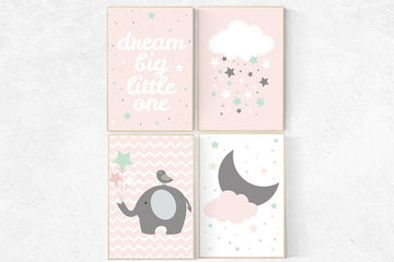 Dream Big Kids Wall Art Print, Nursery Room Decor, Nursery Poster, Print For Kids Room, pastel colors, toddler, kid room decoration idea