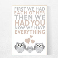 First We Had Each Other, gender neutral nursery, beige nursery decor, elephant Nursery, Nursery Art, Nursery Decor, nursery prints, beige