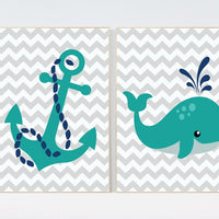 Nautical Nursery Wall Art, whale nursery, Navy Nursery Decor, Navy Nursery decor, teal navy nursery, baby boy, nursery set boy nursery decor