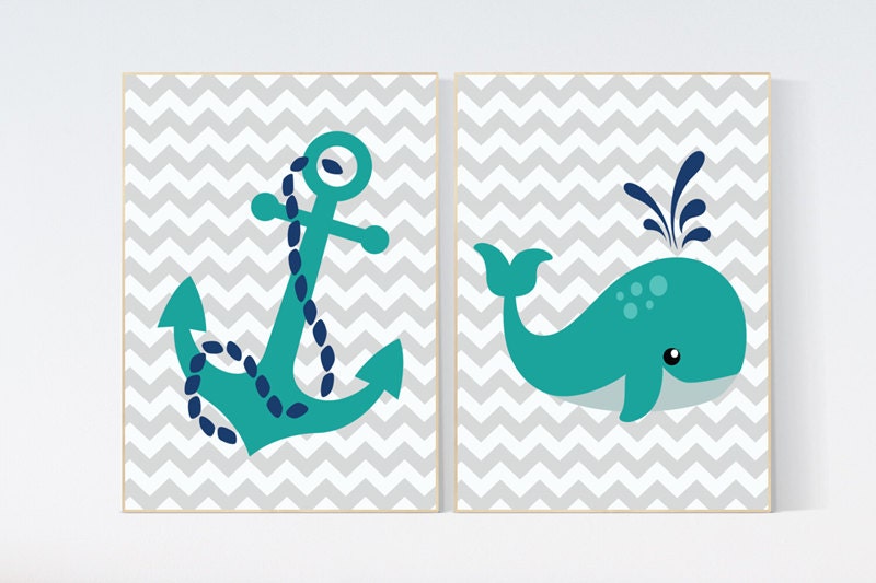 Nautical Nursery Wall Art, whale nursery, Navy Nursery Decor, Navy Nursery decor, teal navy nursery, baby boy, nursery set boy nursery decor