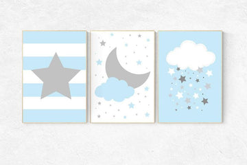 Nursery decor boy, nursery wall art boy, boys room decor, blue gray, blue grey, boy bedroom decor, boy nursery decor, baby boy nursery gift