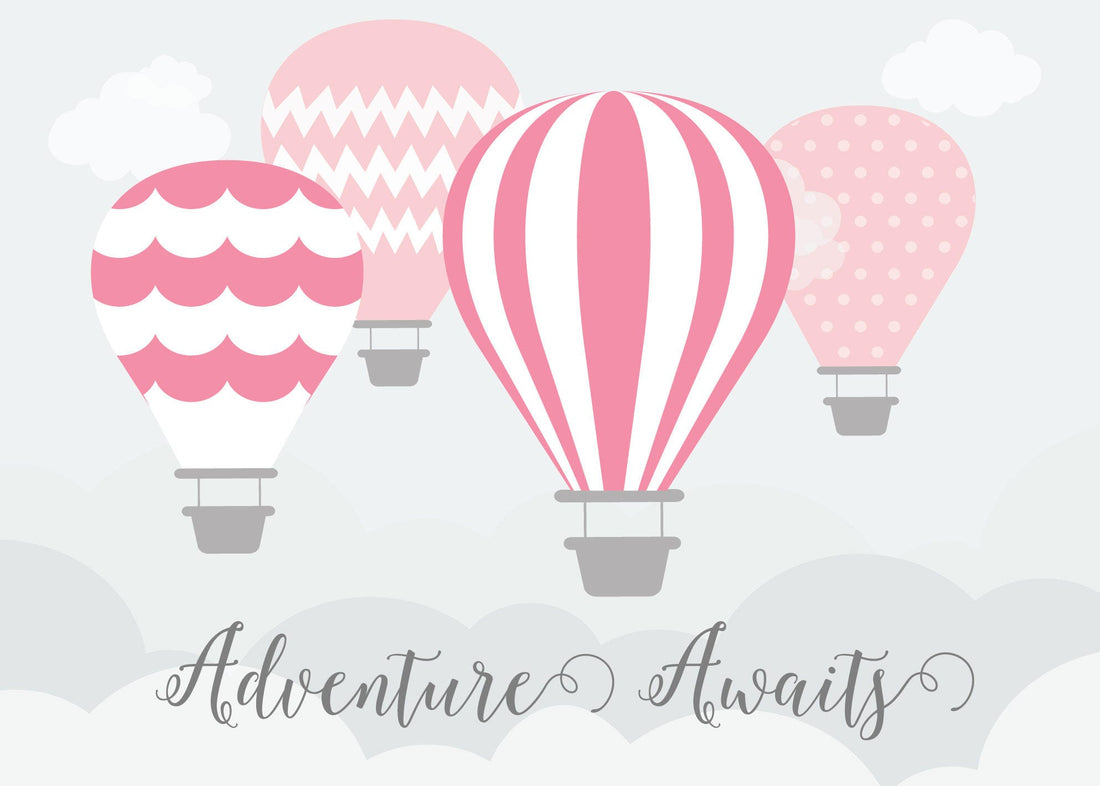hot air balloon nursery, large nursery art, baby girl nursery decor, nursery wall art, nursery print, pink nursery decor, playroom decor