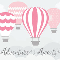 hot air balloon nursery, large nursery art, baby girl nursery decor, nursery wall art, nursery print, pink nursery decor, playroom decor