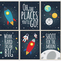 Space nursery decor, baby boy nursery oh the places you'll go, outer space nursery, space print, Space themed nursery, nursery prints, boy