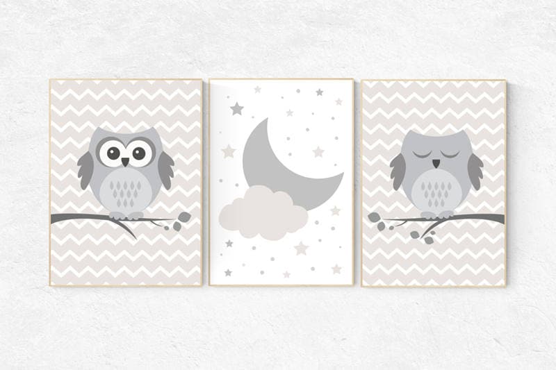 Gender neutral nursery, baby room decor, owl nursery decor, gray nursery, Nursery Decor, gender neutral baby, nursery decor owl grey nursery