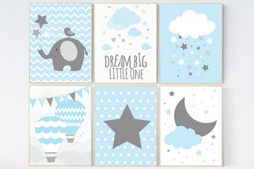 CUSTOMIZE! Nursery decor boy, nursery decor wall art, boys room decor, blue gray, blue grey, boy bedroom decor, nursery decor elephant