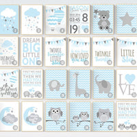 CUSTOMIZE! Nursery decor boy, nursery decor wall art, boys room decor, blue gray, blue grey, boy bedroom decor, nursery decor elephant