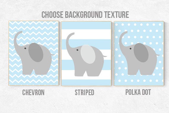 CUSTOMIZE! Nursery decor boy, nursery decor wall art, boys room decor, blue gray, blue grey, boy bedroom decor, nursery decor elephant