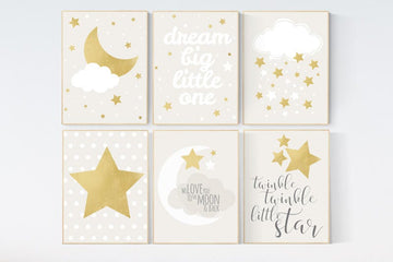 Gold foil nursery, Neutral nursery decor, gold nursery decor, gender neutral nursery decor, baby room twinkle twinkle little star, dream big