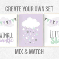 Lilac mint nursery, purple mint nursery, twinkle twinkle little star, nursery decor girl, lavender mint nursery, purple mint nursery, star