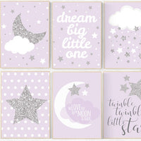 Purple nursery decor, Lavender nursery, lilac nursery, girls room decor purple, twinkle twinkle. dream big little star, Nursery decor girl