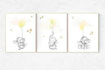 Yellow grey nursery, elephant nursery, Nursery decor animals, yellow gray neutral nursery, yellow gold nursery gender neutral yellow nursery