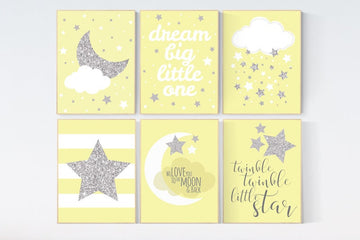Yellow gray nursery, Nursery decor neutral, Nursery decor yellow, yellow silver nursery decor, gender neutral nursery decor, baby room decor