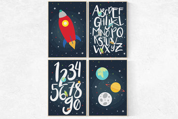 Nursery decor boy space, space nursery wall art, boys room decor space, rocket nursery wall decor, planets nursery, kids room decor