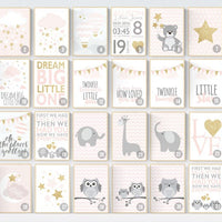 pink gold nursery decor, elephant nursery, pink and gold nursery, moon and back, Nursery decor girl gold, cloud nursery, girls room decor