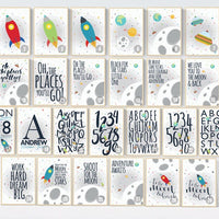 Space nursery decor, Oh the places you'll go, nursery decor boy, outer space nursery, space print, Space themed nursery, boys room decor