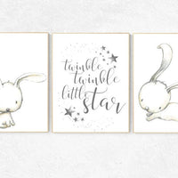 Twinkle twinkle little star, nursery decor bunny, bunny nursery decor, Gender neutral nursery, rabbit, woodland animals, bunny nursery